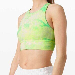 Lululemon Energy Bra High Neck Long Line Shibori - Highlight Yellow Green